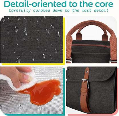 KIPBELIF Cute&Classy Roomy Insulated Lunch Bags for Women - Stylish & Functional Large Tote Adult Lunch Box for Working & Picnic(Standard,Classic Black)