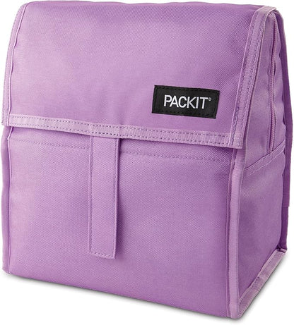 PackIt® Freezable Lunch Bag, Lavender, Built with EcoFreeze® Technology, Foldable, Reusable, Zip and Velcro Closure with Buckle Handle, Designed for Work Lunches and Fresh Lunch On the Go