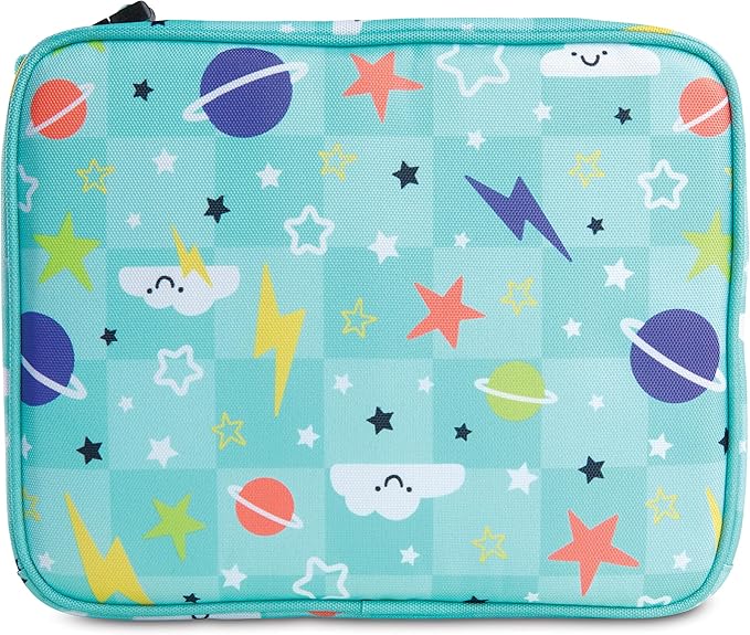 PackIt® Freezable Classic Lunch Box, Happy Clouds, Built with EcoFreeze® Technology, Fully Freezable, Collapsible, Reusable, With Zip Front Pocket and Buckle Handle, Designed for Fresh Lunch On the Go
