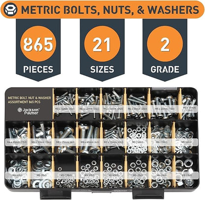 Jackson Palmer 2251 Piece Hardware Assortment Kit with Screws, Nuts, Bolts & Washers (3 Trays)…