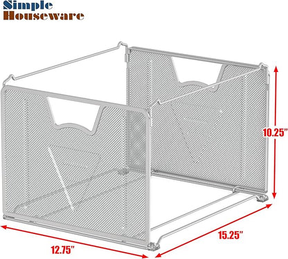 Simple Houseware Mesh Hanging File Folder Organizer, Silver