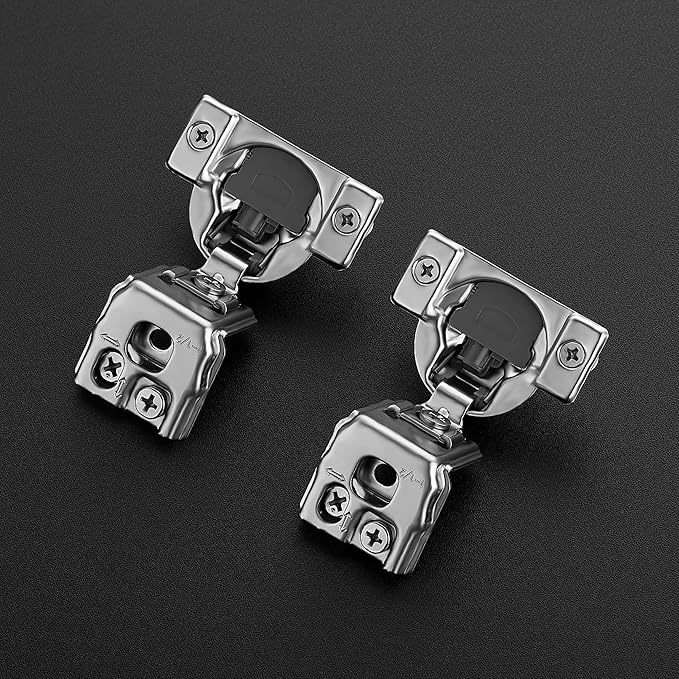 Ravinte 50 Pack 25 Pairs 1-1/2 inch Overlay Soft Close Hinges for Kitchen Cabinet Hinges Satin Nickel Hidden Hinges Stainless Steel Concealed Hinge self Closing