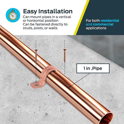 HoldRite 1 Inch Copper 2-Hole Strap, 5 Pack, Pipe Support, CPS0100Z5