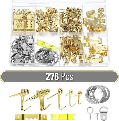 Mr. Pen- Picture Hanging Kit, 276 Pcs, Hangers, Nails, Hooks, Wall Hanging Kit, Frame Hardware