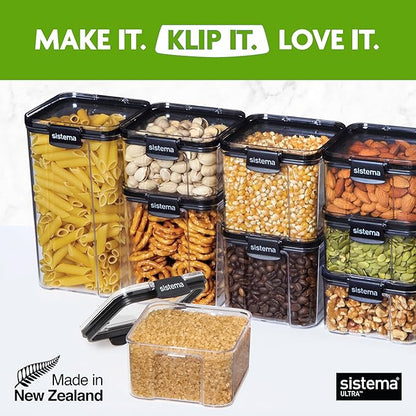 Ultra Collection Square Food Storage Container, 15.5 oz./0.5 L, Clear/Black