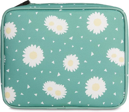 PackIt Freezable Classic Lunch Box, Daisy Sage, Built with EcoFreeze® Technology, Collapsible, Reusable, Zip Closure With Zip Front Pocket and Buckle Handle, Designed for Fresh Lunch On the Go