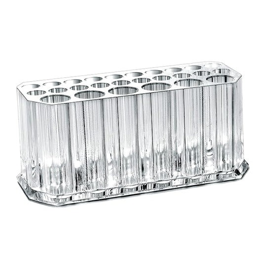 Miaowater Clear Acrylic Makeup Eyeliner Lip Liner Holder Organizer, 26 Spaces