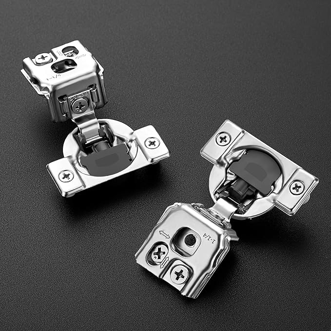 Ravinte 6 Pack 3 Pairs 1-1/4 inch Overlay Soft Close Hinges for Kitchen Cabinet Hinges Satin Nickel Hidden Hinges Stainless Steel Concealed Hinge self Closing
