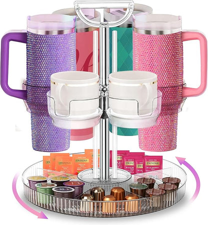 Water Bottle Organizer for Stanley Cup Holder Tumbler Storage Rack for Kitchen Cabinets Clear