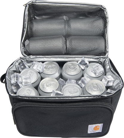 Carhartt Camping Cooler,Worksite Lunchbox,Soft Shell Lunch Bag for Construction Sites,Work and Everyday Use,Black,(Pack of 8)