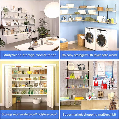 Adjustable Shelf Bracket 40 Inch 8 Pack Shelf White Pilaster Strips Shelf Rail Shelf Track Adjustable Wall Shelves Shelf Standards and Supports for Cabinet Closet Organization