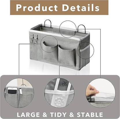 3pcs Hanging Baskets for Organizing,Fabric Wall storage Basket,Wall Organizer for Closet,Kitchen, Bedroom, Office, RV Camper,Locker (Gray)