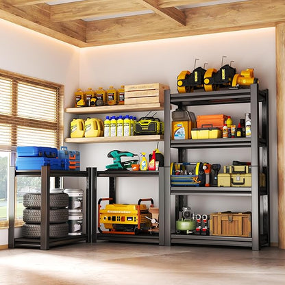 Kitchen Storage Shelves, 54''H*20''W Microwave Stand, Adjustable Metal Shelving, 1600LBS Bakers Rack, Black Kitchen Shelf, 4-Tier Shelving Unit for Bathroom, Pantry, Laundry, Closet, Garage