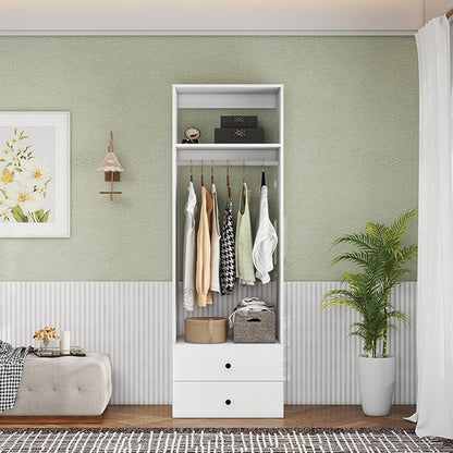 Modern Closet System with Drawers, Built-in Closet Organizer Systems, Closet System with Hanging Rod, Modular Closet Systems for Walk-in Closets