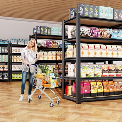 71"H-28"W-12"D Garage Shelving-5 Tier Garage Storage Shelves,Adjustable Heavy Duty Metal Shelving Unit and Storage Large Rack,Utility Steel Shelf For Warehouse Industrial Pantry Basement Organizers