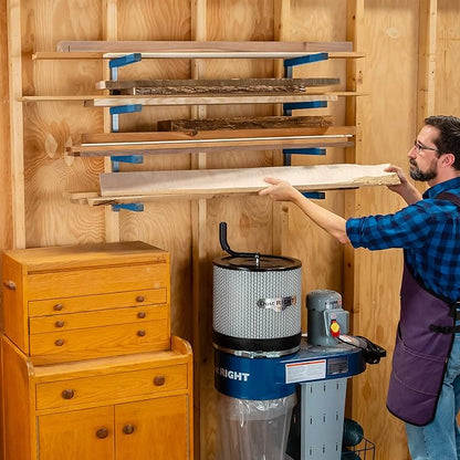 4-Tier Lumber Storage Racks, Wall Mounting Shop, Basement, or Garage Organizer | Wall Storage Garage Shelf to Keep Lumber, Molding, & More - Workshop Organizers and Storage Hold up to 110 lbs