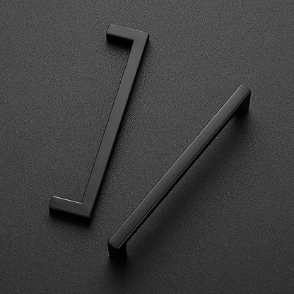 Ravinte 5 Pack 5 Inch Hole Center Solid Slim Square Pulls Matte Black Kitchen Cabinet Handles Square Bar Drawer Handles Flat Black Drawer Pulls for Cupboard Dresser and Cabinets
