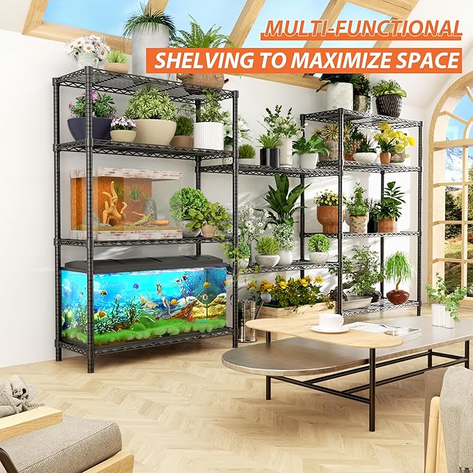 Storage Shelves Heavy Duty, 2 PCS 36" L x 14" W x 72" H Garage Wire Shelving Unit Loads 1750LBS, 5-Tier Adjustable Metal Industrial Utility Shelf Rack for Kitchen, Laundry Room, Warehouse, Basement