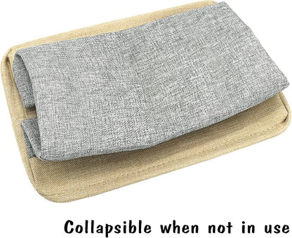 PET ARTIST Dog Toy Basket, Collapsible Dog Toy Bin Box with Comfortable Handles, Large Pet Toy Storage Basket Organizer for Accessories, Toys, Coat & Clothing, Blanket & Leash, Gray, 15"x11"x9"