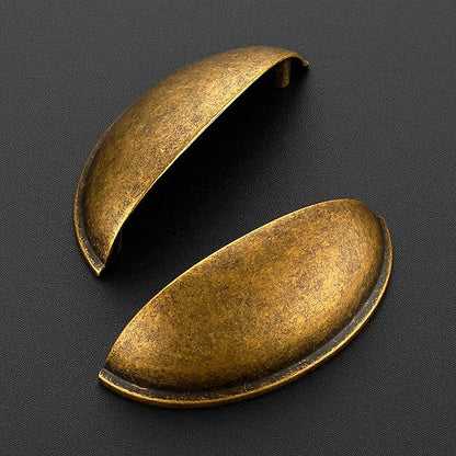 Ravinte 1 Pack 3" Drawer Pulls Antique Brass Cabinet Cup Pulls Kitchen Hardware Cabinet Handles Drawer Handles Knobs 3 inch Hole Center