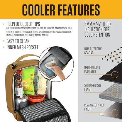 Carhartt Insulated Lunch Cooler For Men and Women, Fully Insulated Lunch Pale for Everyday Use, Greenstone