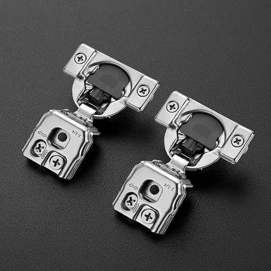 Ravinte 30 Pack 15 Pairs 1-1/4 inch Overlay Soft Close Hinges for Kitchen Cabinet Hinges Satin Nickel Hidden Hinges Stainless Steel Concealed Hinge self Closing