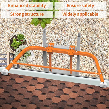 Ladder Stabilizer for Roof Gutter Guard ＆Wall,Extended Ladder Crane Stabilizer Accessory,Steel Ladder Stand-Off Wing Span/Wall Ladder Standoff with Non-Slip Rubber Bottom pad. (Orange-Steel)
