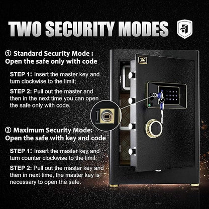TIGERKING 𝐇𝐞𝐚𝐯𝐲 𝐃𝐮𝐭𝐲 Large Safe Box, 2.05 Cubic Feet Home Safe with Touch Screen Keypad & Built-in Lock Box, Digital Safes for Home Office