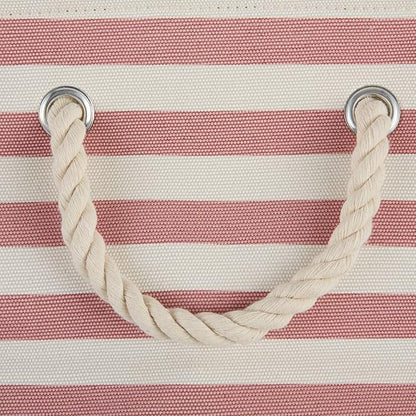 Bone Dry Pet Storage Collection Striped Paw Patch Bin, Rose, Small Round