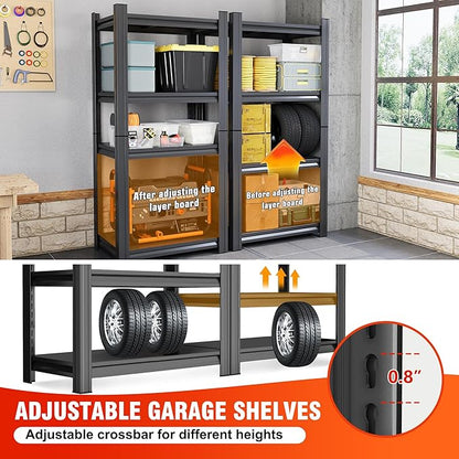 Metal Garage Shelving Unit, Heavy Duty Adjustable Storage Rack, Steel Shelving, Industrial Shelves for Heavy Tools and Equipment, Ideal for Garage, Basement (4-Tier 54" Hx31.5 Wx15.7 D)