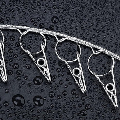 Toplife Clothes Hanger with 10 Clips, Stainless Steel, Windproof, for Drying Socks, Bras, Underwears, Baby Clothes, Hats, Scarfs, Towels, Pants and Gloves, Set of 4 (Outdoors)