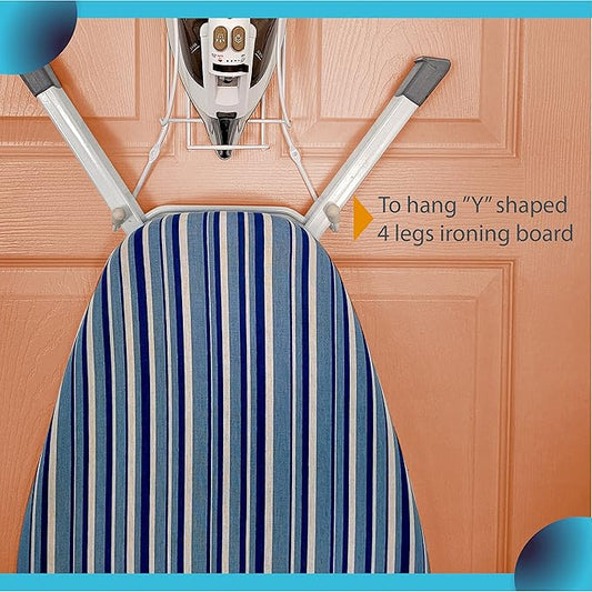 Over The Door Iron Board Caddy - Iron and Ironing Board Storage Organizer, for Y Leg Ironing Board