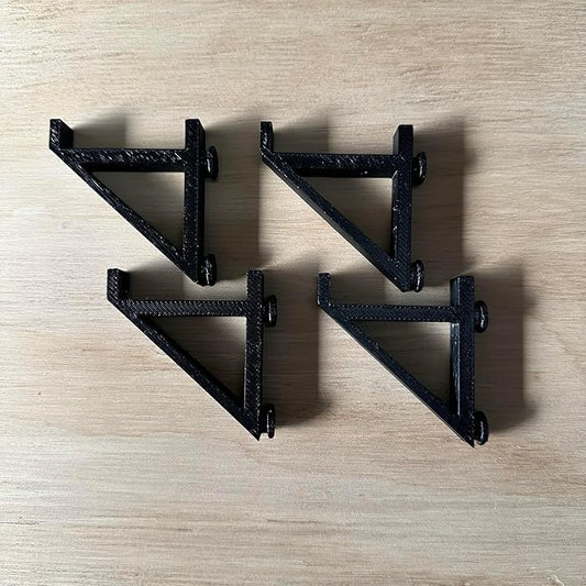 Garage Storage Utility Hooks (4-Pack) – Keyhole Shelving Hook Fits Standard Boltless Uprights – Strong Organization for Workshop & Shelves (Black)