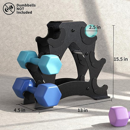 Dumbbell Rack Stand Only - Heavy Duty Weight Rack for Home Gym Organization, Compact Dumbbell Stand for Space Saving, Small Weight Storage for 1-15 LB Dumbbells in Home/Office/Studio