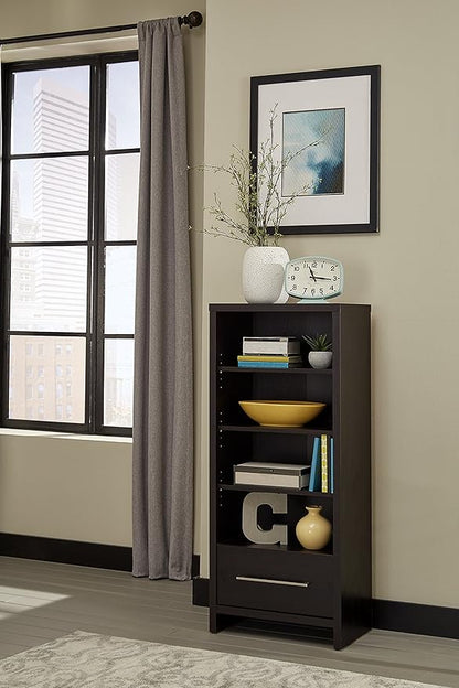 ClosetMaid 1661 Media Storage Tower Bookcase with Drawer Black Walnut