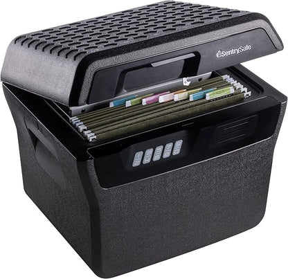 SentrySafe Charcoal Gray Waterproof and Fireproof Safe, Lock Box with Keypad for Documents and Hanging File Folders, Exterior: 14.1 x 16.6 x 13.8 Inches, ‎FHW40300