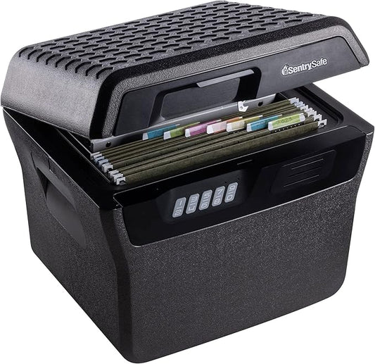 SentrySafe Charcoal Gray Waterproof and Fireproof Safe, Lock Box with Keypad for Documents and Hanging File Folders, Exterior: 14.1 x 16.6 x 13.8 Inches, ‎FHW40300