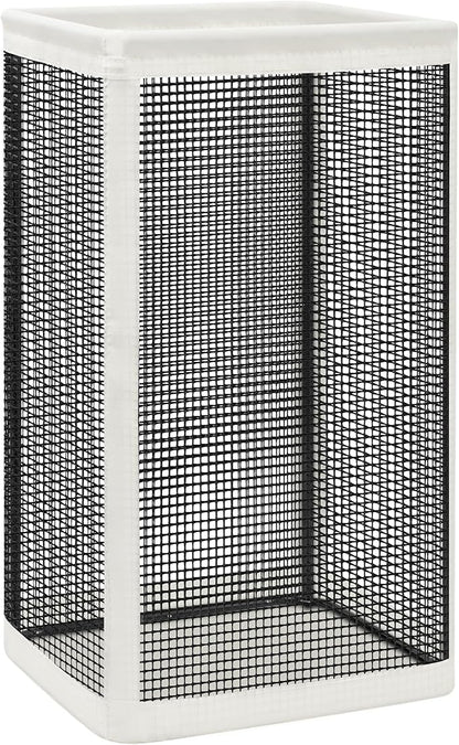 STORAGE MANIAC Mesh Laundry Hamper, 23.7 Gal. Tall Laundry Basket for Airflow, Strong Metal Dirty Clothes Hamper for College Dorm, Bedroom, Bathroom, Clothes Bin, White & Black