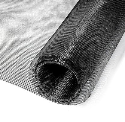 King&Charles Window Screen Door Mesh, Window Screen Replacement/Repair Kit, 48”x118” Fiberglass Black Mesh, Durable&Visibility & Cuttable & Washble, Easy to Replace/Install/DIY