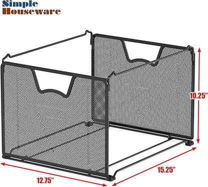 Simple Houseware Mesh Hanging File Folder Organizer, Black