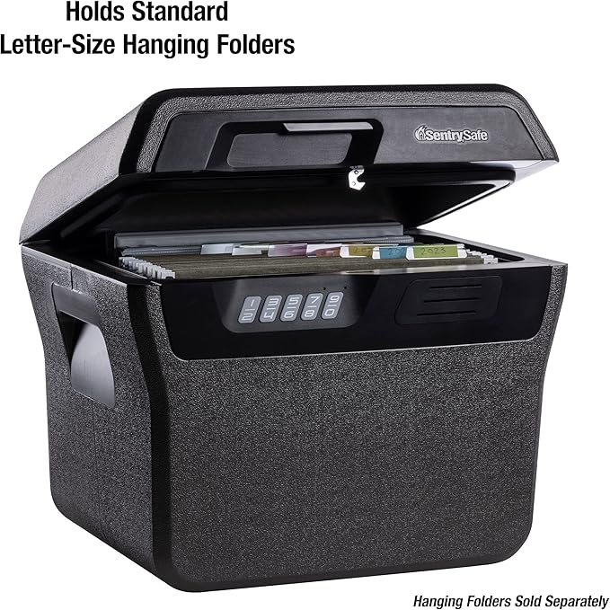 SentrySafe Charcoal Gray Waterproof and Fireproof Safe, Lock Box with Keypad for Documents and Hanging File Folders, Exterior: 14.1 x 16.6 x 13.8 Inches, ‎FHW40300