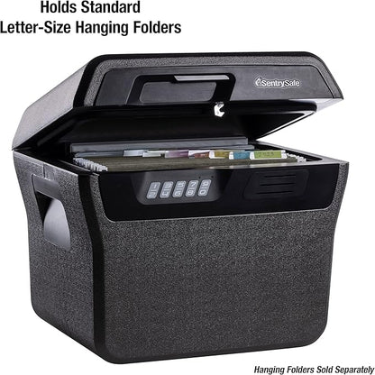 SentrySafe Charcoal Gray Waterproof and Fireproof Safe, Lock Box with Keypad for Documents and Hanging File Folders, Exterior: 14.1 x 16.6 x 13.8 Inches, ‎FHW40300
