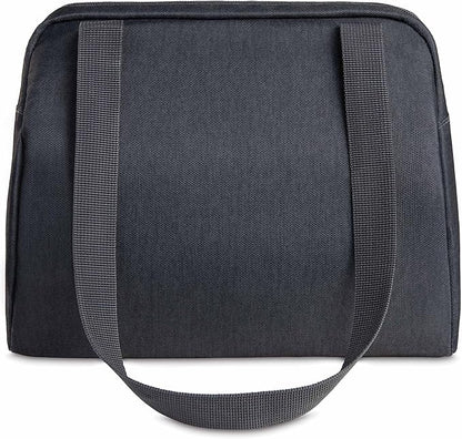 PackIt® Freezable Hampton Lunch Bag, City Charcoal, Built with EcoFreeze® Technology, Collapsible, Reusable, Zip Closure with Front Pocket and Shoulder Straps, Designed for Fresh Office Lunches