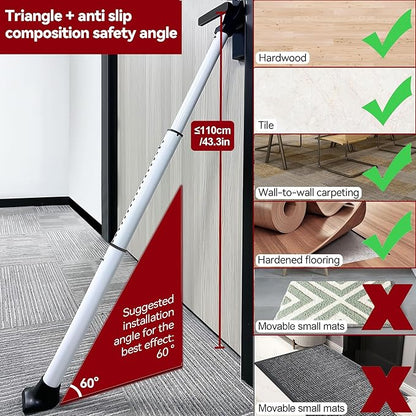 AceMining Upgraded Door Security Bar & Sliding Patio Bar, Heavy Duty Stoppers Adjustable Jammer for Home, Apartment, Travel (2 Pack,White)