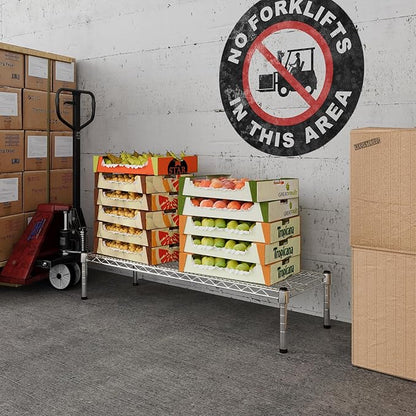 14" Deep x 42" Wide x 8" Height 1-Tier Wire Shelving Kit | NSF Commercial Storage Rack Unit