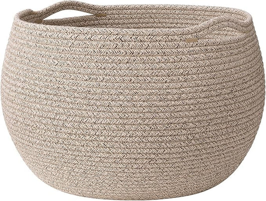 Goodpick Large Toy Storage for Kids, Woven Storage Basket for Home Decor, Baby Baskets for Baby Shower, Diaper Caddy Organizer for Nursery Living Room, Jute, 15.7"D x 10.5"H