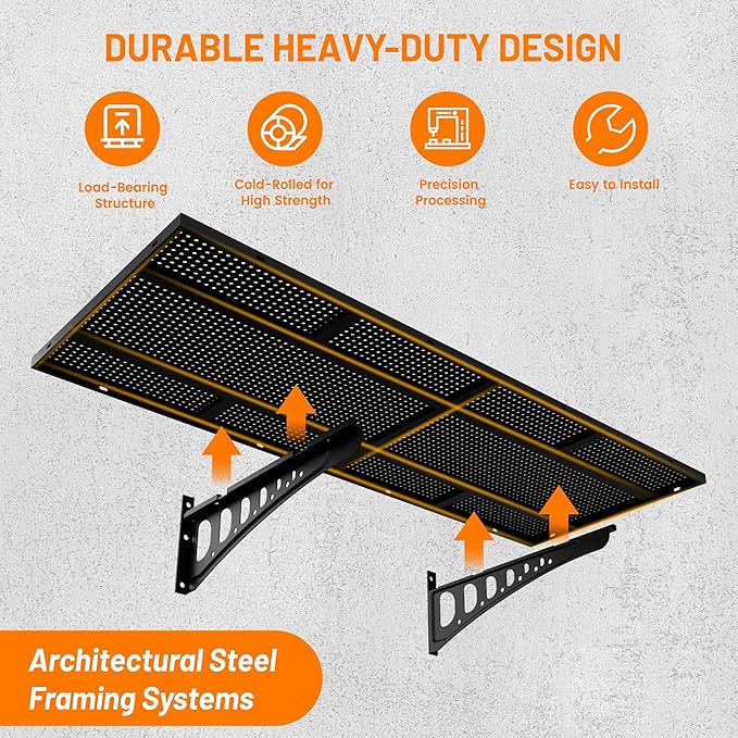 4-Pack 1.5x4ft Wall Storage Shelves, 1000 Lbs Garage Wall Shelf, Heavy Duty Floating Tool Rack with Complete Install Kit, Black