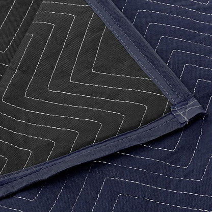 Sure-Max 12 Moving & Packing Blankets - Pro Economy - 80" x 72" (35 lb/dz weight) - Quilted Shipping Furniture Pads Navy Blue and Black