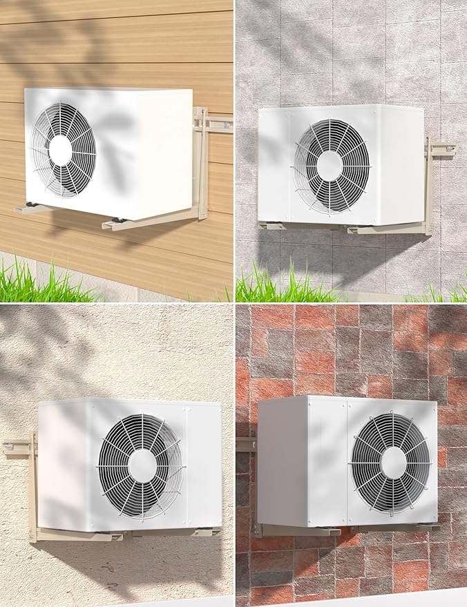 Mini Split Wall Mounting Bracket Outdoor, for 7000-12000 BTU Universal Ductless Air Conditioners, Heat Pumps, Heavy-Duty Mini Split AC Mount, Foldable Mini Split Bracket Max 400 Lb Capacity
