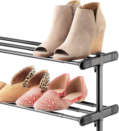 Whitmor Adjustable Shoe Rack, 4 Tier Shoe Organizer, Shoe Storage Shelf for 24 Pairs of Shoes, Easy to Assemble, Entryway